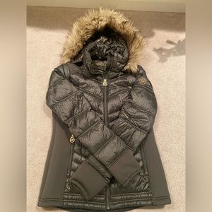 Womens Olive Green Michael Kors Feather Down Jacket Size Small